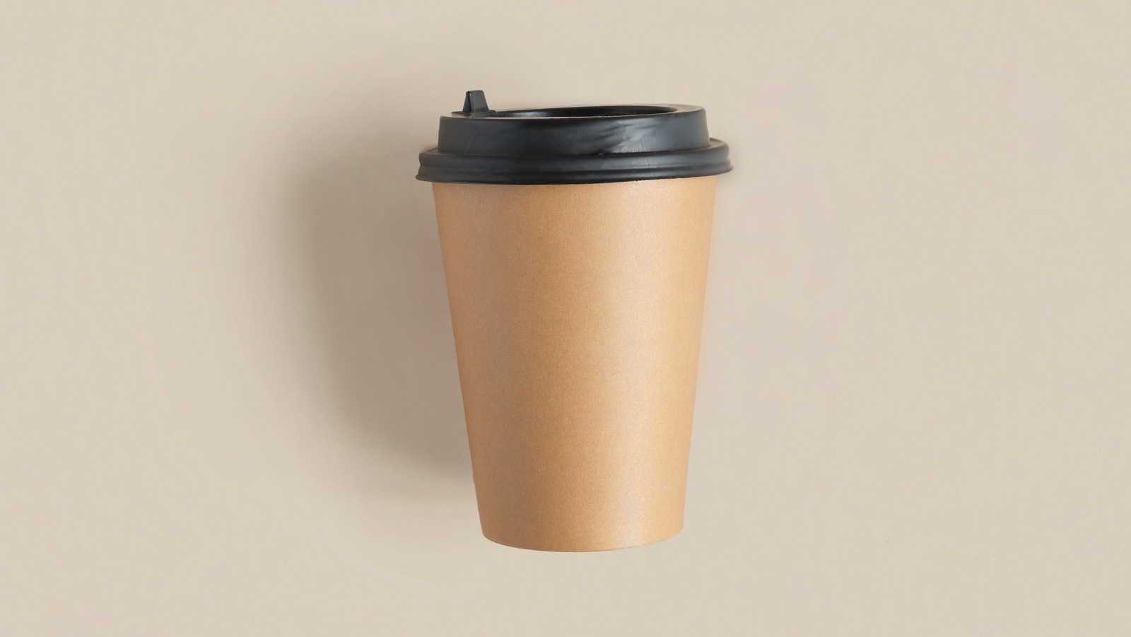 Top,View,Of,A,Brown,Coffee,Paper,Cup.,Mockup,With